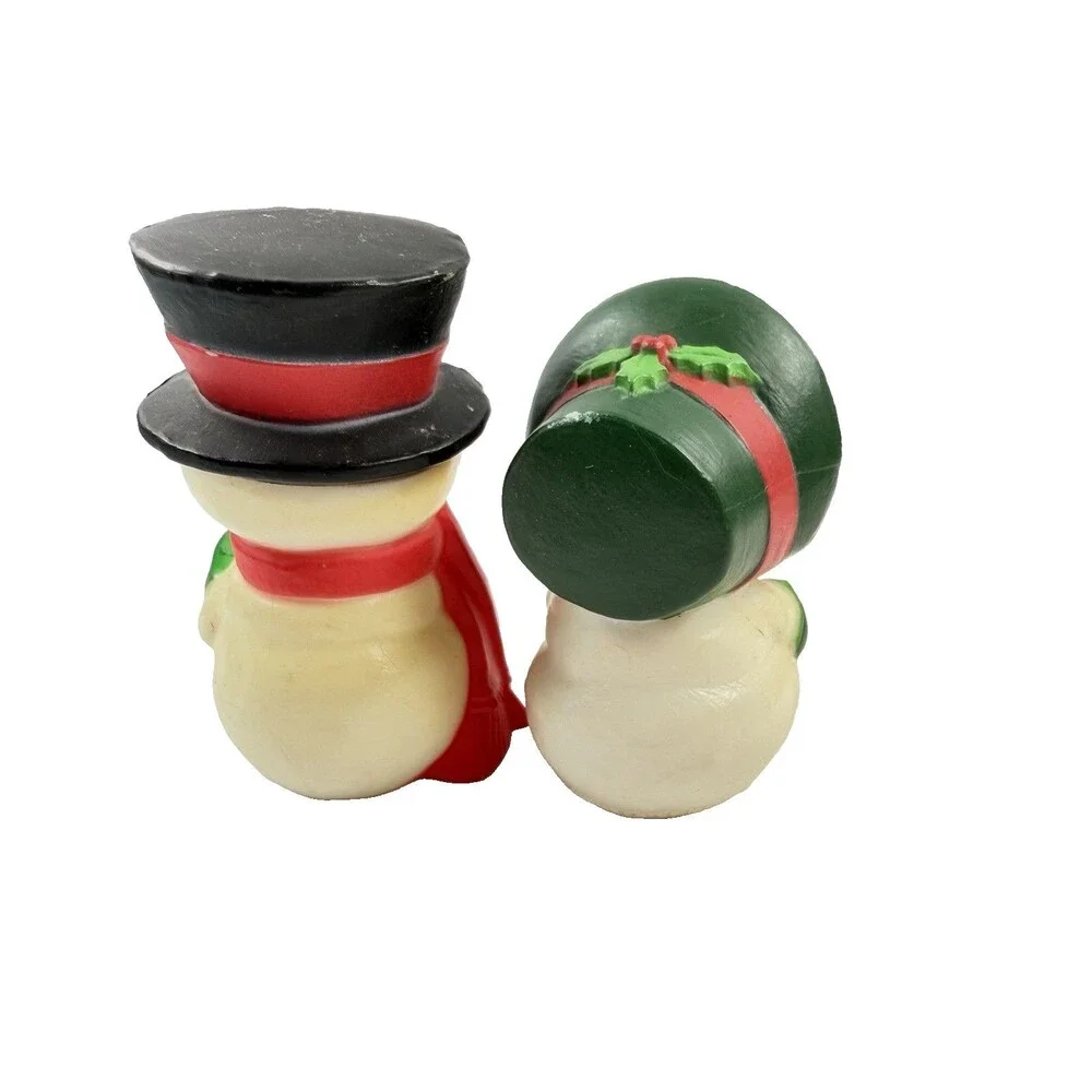 Vintage Hallmark Mr & Mrs Frosty Snowman Figurines Christmas Decor Set Pair